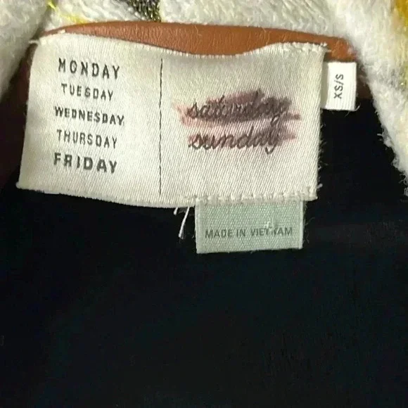 Anthropologie Saturday Sunday Zipper Floral Abstract Print Poncho Size X… - Picture 5 of 8